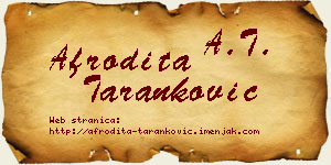 Afrodita Taranković vizit kartica